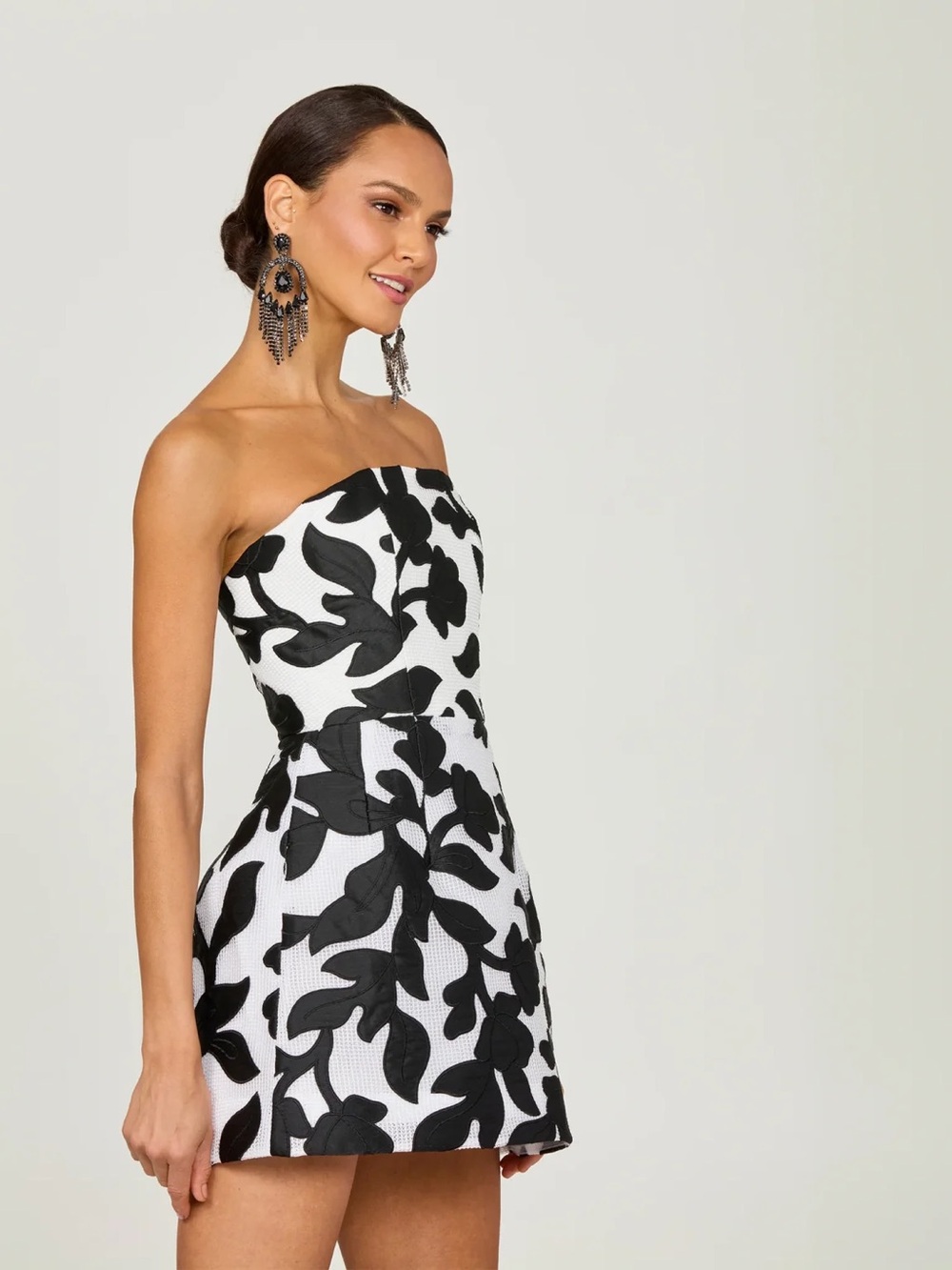 Helsi Gigi Strapless Dress Black/White Prom Party Wedding Guest Dress size S